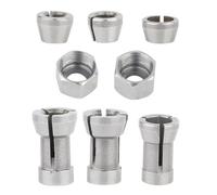 44g Trim Router Collet Adapter Conversion 8PCS Set 6mm 6.35mm 8mm Chucks Fit for Wood Carving Tool Router Collet Adapter