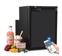 44L Campervan Fridge, Camping Refrigerator with APP Control, 12V/24V Compressor Fridge Freezer, -20℃ to 8℃ Dual Zone Built-in Cooler, 38x50x53.5cm Low Noise Fridge for Motorhome Caravan Camping