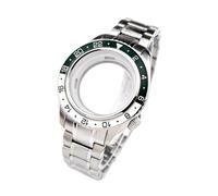 44mm GMT Watch Case Ceramic Bezel for Grand Seiko | Luminous Sapphire Crystal Stainless Steel Bracelet Modding Set Casual Men