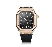 44mm Luxury Case Modification Kit for Band 44 Mod Kit Metal Bezel Rubber Strap for Iwatch 4 5 6 SE Bands Accessories
