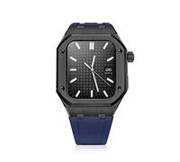 44mm Luxury Case Modification Kit for Band 44 Mod Kit Metal Bezel Rubber Strap for Iwatch 4 5 6 SE Bands Accessories