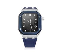 44mm Luxury Case Modification Kit for Band 44 Mod Kit Metal Bezel Rubber Strap for Iwatch 4 5 6 SE Bands Accessories