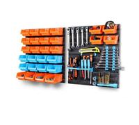 44Pc Wall-Mounted Tool Parts Garage Storage Bin Rack