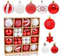 44pcs Christmas Ball Ornaments,for Xmas Tree Hanging,Shatterproof Ball Ornaments for Festival Home Party Decors (Style 8)
