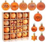 44pcs Christmas Ball Ornaments,for Xmas Tree Hanging,Shatterproof Ball Ornaments for Festival Home Party Decors (Style 3)