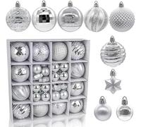 44pcs Christmas Ball Ornaments,for Xmas Tree Hanging,Shatterproof Ball Ornaments for Festival Home Party Decors (Style 9)
