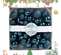 44PCS Christmas Baubles Set | 2024 Christmas Ball Ornaments, Funny Christmas Hanging Ornaments, 3cm Novelty Shatterproof Christmas Tree Bauble Ornaments for Wedding, Party, Home Decor (Blue)