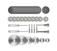 44Pcs Diamond Cutting Discs Compatible for Dremel Rotary Tool, 6Pcs HSS Circular Saw Blades, 10Pcs Diamond Cutting Wheel, 20Pcs Resin Cutting Discs and 2Pcs Screwdrivers for Wood, PVC, PCB Jade