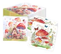 44PCS Fairy Mushrooms Napkins Mushrooms Flower Napkins Tea Party Napkin Wildflower Theme Decorations for Party Wedding Baby Shower Bridal Shower