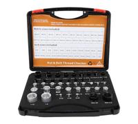 44PCS Nut and Bolt Thread Checker, Aluminum High - Accuracy Bolt Nut Identifier Gauge with Storage Box for Imperial and Metric Nuts, Precision Thread Gauge Tool for Mechanics and