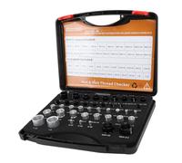 44pcs Nut and Bolt Thread Checker, Aluminum Thread Identifier Bolt and Nut Gauges with Storage Box for Imperial and Metric Nuts for Recognizing Size on Tricky and Narrow Area