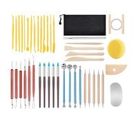 44Pcs Polymer Clay Sculpting Tools Set - Professional Pottery & Ceramic Carving Kit with Ball Stylus, Dotting Tools & Storage Bag for Air Dry Clay, Modeling, Engraving & Embossing DIY Crafts (44Pcs)