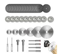 44Pcs Saw Blades for Dremel Cutting Discs for Dremel Metal Cutting Discs Set 6pcs HSS Cutting Discs, 20pcs Resin Cutting Discs, 10pcs Diamond Cutting Wheels, 6pcs Mandrels, 2pcs Screwdriver