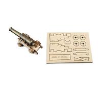 (44S-2 | Beech) Maritime Master 10pcs Vintage Alloy Ship Cannons, Bronze Zinc Barrel & Beech Wood Carriage - Historic Artillery Model Kit