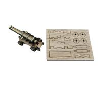 (44S-3 | Black Walnut) Maritime Master 10pcs Vintage Alloy Ship Cannons - Bronze Zinc Barrel & Black Walnut Carriage, Authentic Deck Decor Parts