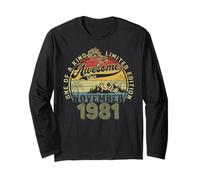 44th Bday Gifts for Men November 1981 44 Year Old Long Sleeve T-Shirt