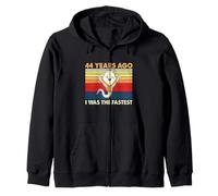44th Birthday 44 Years Ago I Was The Fastest Bday Zip Hoodie
