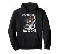 44th Birthday Bear Legends November 1981 44 Years Old Men Pullover Hoodie