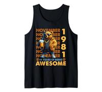 44th Birthday Bear Legends November 1981 44 Years Old Mens Tank Top