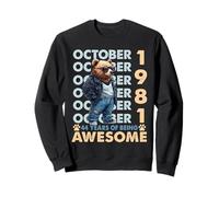 44th Birthday Bear Legends October 1981 44 Years Old Mens Sweatshirt