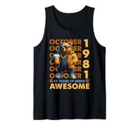 44th Birthday Bear Legends October 1981 44 Years Old Mens Tank Top