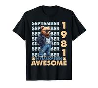 44th Birthday Bear Legends September 1981 44 Years Old Mens T-Shirt