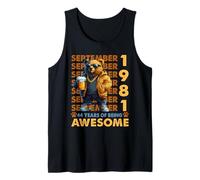 44th Birthday Bear Legends September 1981 44 Years Old Mens Tank Top