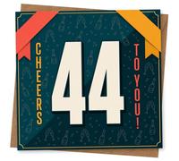 44th Birthday Card, 'Cheers to You!' Champagne Pattern
