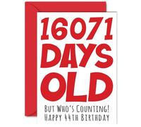 44th Birthday Card for Men Women Him Her - 16071 Days Old - Funny Adult Happy Birthday Card for Brother Sister Son Daughter Mum Dad, A5 Humour Joke Greeting Cards