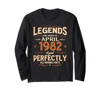 44th Birthday Gift Men Women Legend April 1982 44 Years Long Sleeve T-Shirt