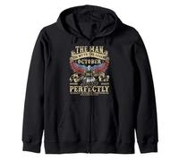 44th Birthday Gifts October 1981 Men Funny 44 Years Old Zip Hoodie