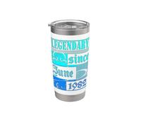 44th Birthday Legendary Since June 1982 Vintage Retro Stainless Steel Insulated Tumbler