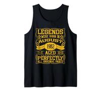 44th Birthday Legends were Born in August 1982 Tank Top