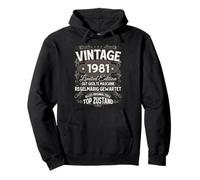 44th Birthday Man Woman 44 Years 1981 Decoration Fun Pullover Hoodie