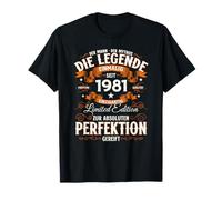 44th Birthday Man Woman 44 Years 1981 Decoration Fun T-Shirt