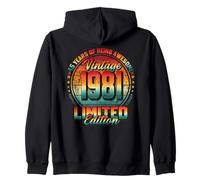44th Birthday Man Woman 44 Years 1981 Decoration Fun Zip Hoodie
