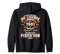 44th Birthday Man Woman 44 Years 1981 Decoration Fun Zip Hoodie