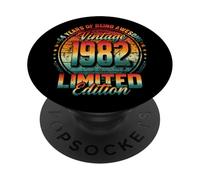 44th Birthday Man Woman 44 Years 1982 Decoration Fun PopSockets Adhesive PopGrip