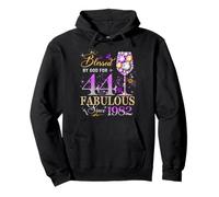 44th Birthday Queen Blessed by God 44 Fabulous Since 1982 Pullover Hoodie
