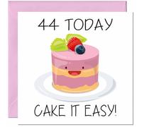 44th Cute Birthday Card for women girls Cake it easy Birthday Card for 44 Year old Woman Friend Sister Mum Auntie Daughter Forty Four, Forty Fourth cousin Niece