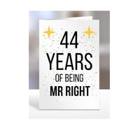 44th Wedding Anniversary Card, of being Mr Right, Gifts for Husband, Boyfriend, Fiance, Couple, Ideas, Men, Him, Male, Presents for Christmas, 44 years, A5-176b_44