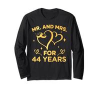 44th Wedding Anniversary Couples Married 44 Years Funny Long Sleeve T-Shirt