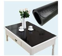 44x102Inch Table Cover Protector Pure 1.5 mm Black Opaque Plastic Waterproof Tablecloth for Dining Table Vinyl Desk Pad Non-Slip Heat Resistant Bar Dinner Table Cloth Top Protection Covers