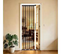 44x92inch Heavy Duty Retractable Screen Door - White Aluminum Frame Durable Stainless Steel Mesh Secure Lock Space-Saving Sliding Screen for Office Kitchen Bedroom Bathroom