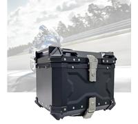 45-100L Tail Box Top Case Motorbike Luggage Storage, Universal Trunk, Aluminum Trunk Tour with Quick Release Base Plate and Backrest(Color:Black with backrest,Si (Black 55L)