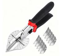45-135 Degree Miter Shears with 10 Spare Blades & Safety Lock, Multi-Angle Adjustable Trim Cutter, Gasket Shear Hand Tool, Quarter Round Mitre Scissors for Cutting Soft Wood, Plastic,PVC,Vinyl,Molding