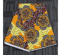 45.2 x 215.7/6yards Inch African 100% Cotton Wax Print Batik Fabric with Double-Side Full Printed Decorative Fabric ，for Sewing DIY Home Farmhouse Party Festival (Style 10)