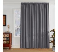 【£45-£22 Code: CURTAIN888】PONY DANCE Blackout Curtain with Pencil Pleat, 1 Panel W300 x L245 cm(W118 x L96 inch), Grey