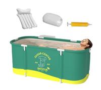 45.3X23.6X19.7 Inch Foldable Bathtub - Hot Spa Ice Bath | Portable Bathtub Cold Plunge, Family Soaking with Insulated Support Frame for Separate Bathroom Shower Stall Garden Indoor Outdoor