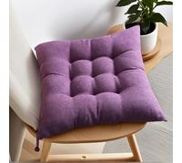 45 * 45Cm Seat Pad for Dining Chairs Garden Chair Cushions with Tie on 9 Stitch Comfortable Indoor/Outdoor Chair Pads for Kitchen,Purple,Set of 4